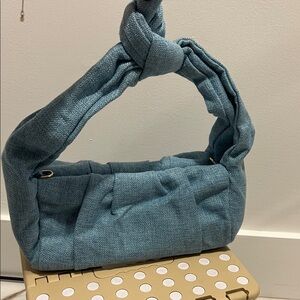 Elegant Blue Knot Handle Bag